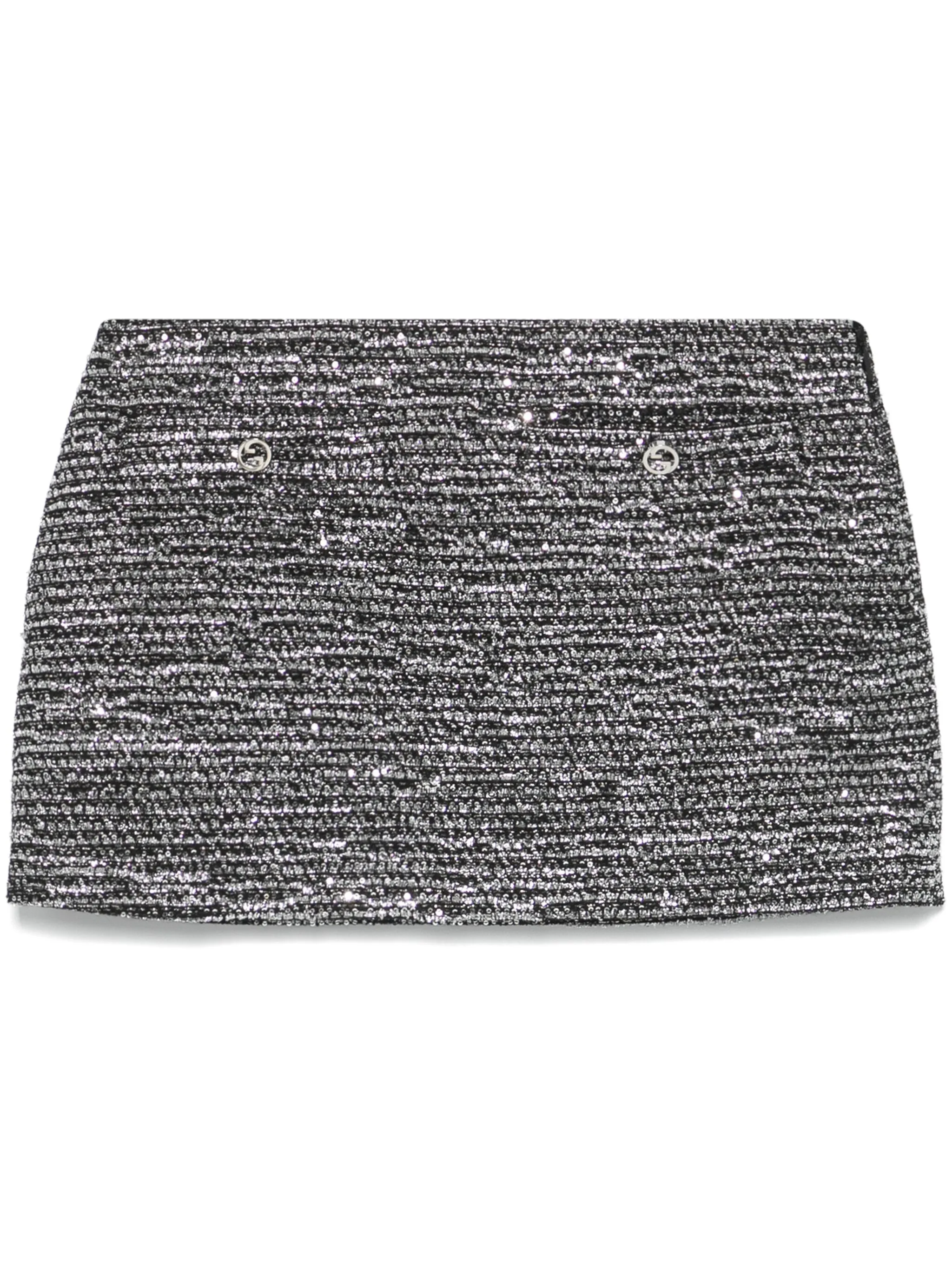 

Твидовая юбка мини в полоску Gucci, черный