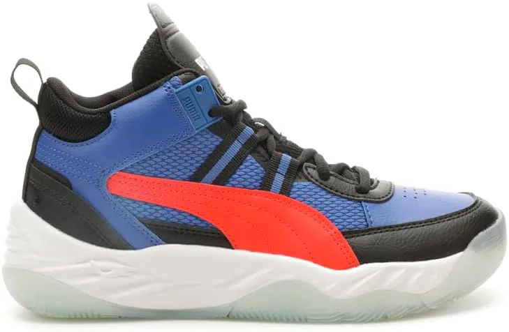 Детские кроссовки PUMA Rebound Future Next Gen на шнуровке для мальчиков, повседневные, черные, красный/черный — фото 2