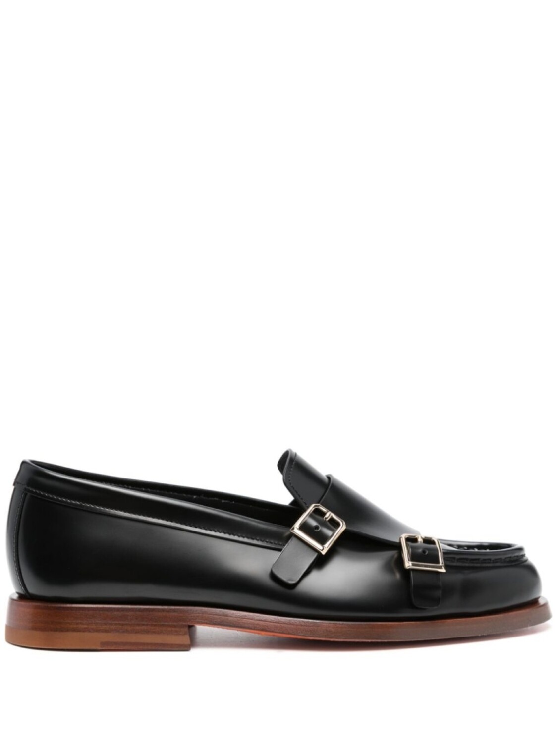 Лоферы с пряжками Santoni, черный