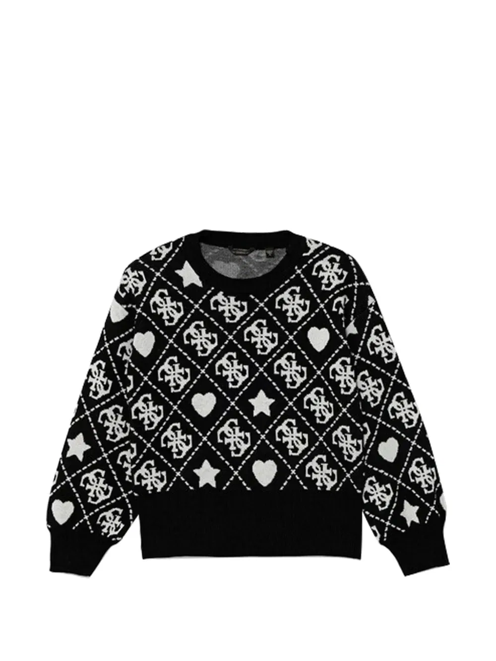 Джемпер с жаккардовым узором GUESS Kids, черный