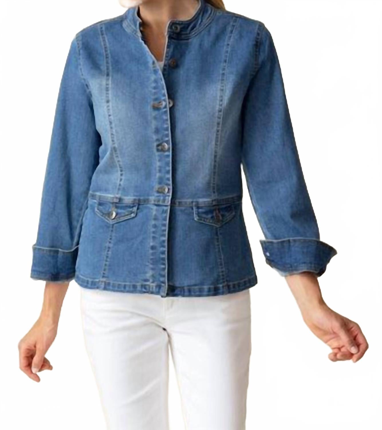 

Эластичная мотоциклетная куртка из джинсовой ткани средней плотности Habitat, medium denim