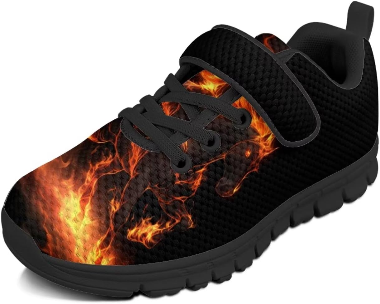 

Детские кроссовки Skull Books на Хэллоуин, пробные беговые кроссовки для мальчиков и девочек, школьные кроссовки, противоскользящие, легкие, спортивные, для тенниса и ходьбы Pointodoor, Flame Horse