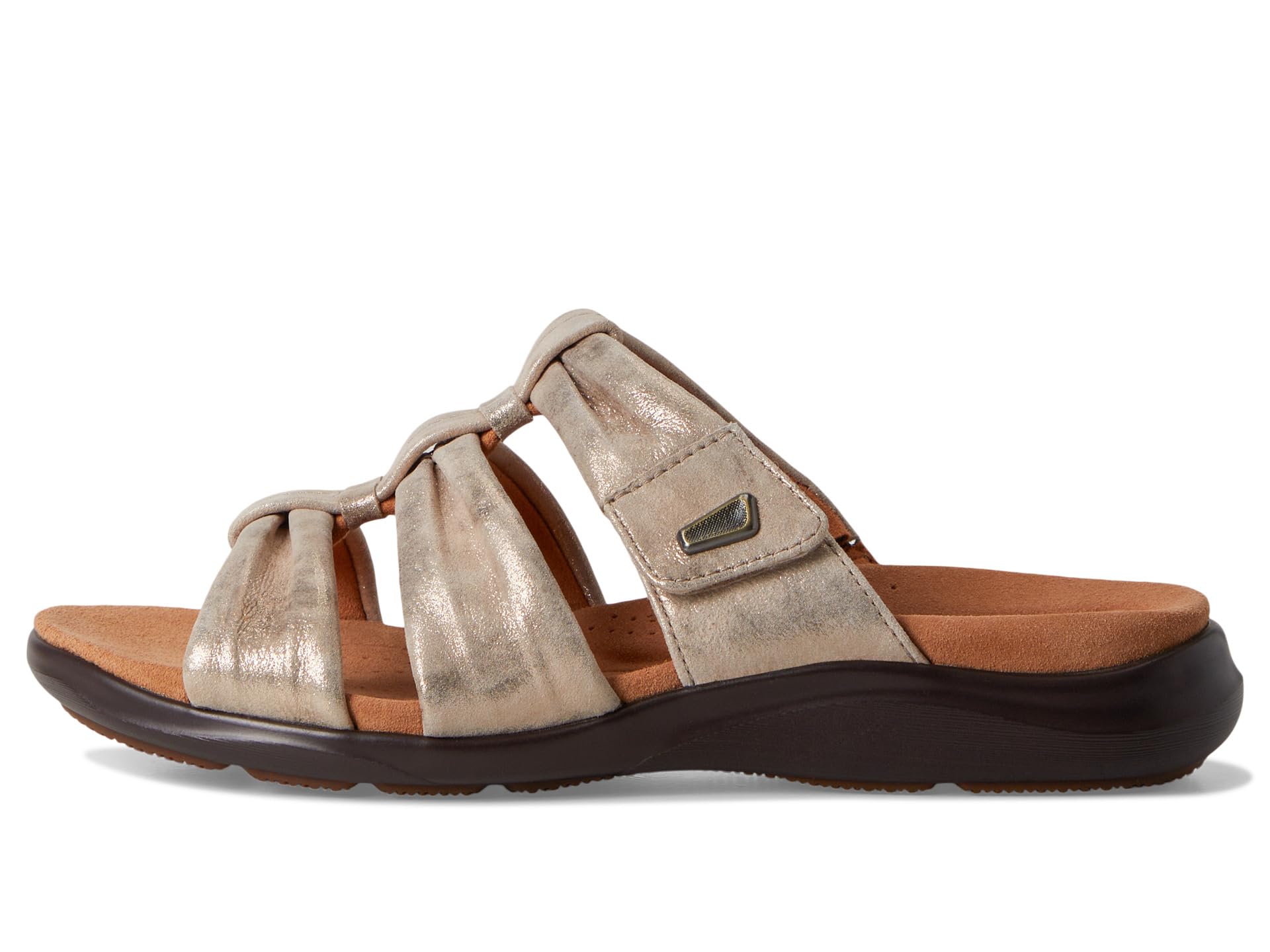 Сандалии Clarks Kitly Slide, Metallic Leather — фото 4
