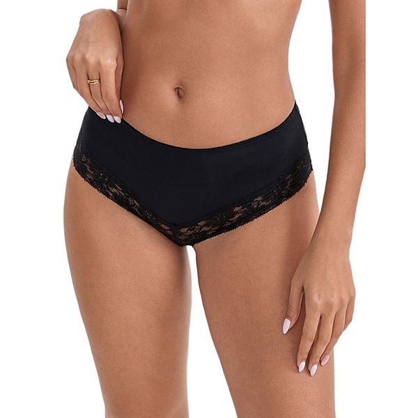 

Женские трусики-хипстеры с кружевной отделкой и леопардовым принтом, ультратонкие, средней посадки, эластичные, легкие и дышащие Inspire Chic, Black
