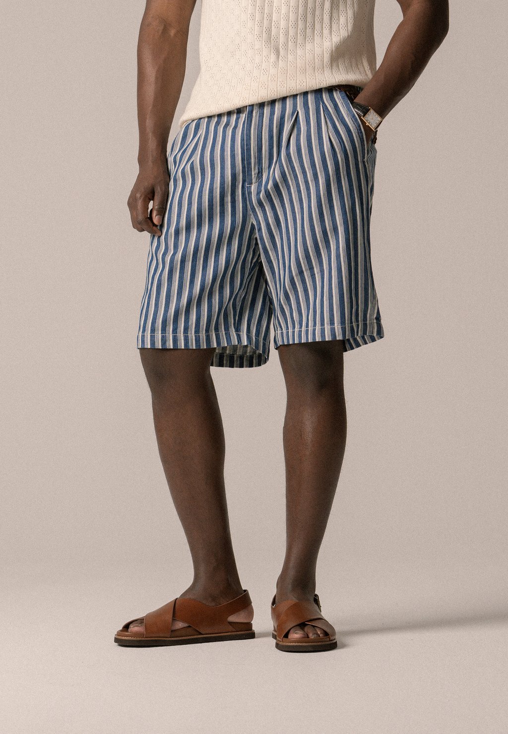 

Джинсовые шорты SOURCE STRIPED UNISEX BLKVIS, белый