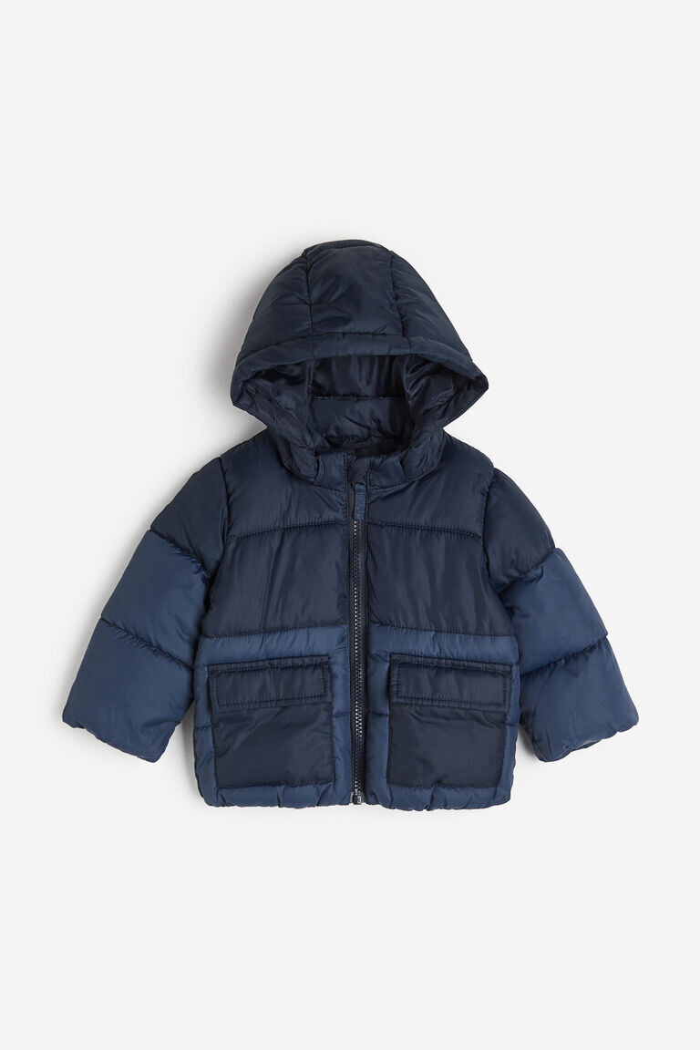 

Пуховик с капюшоном H&M, синий