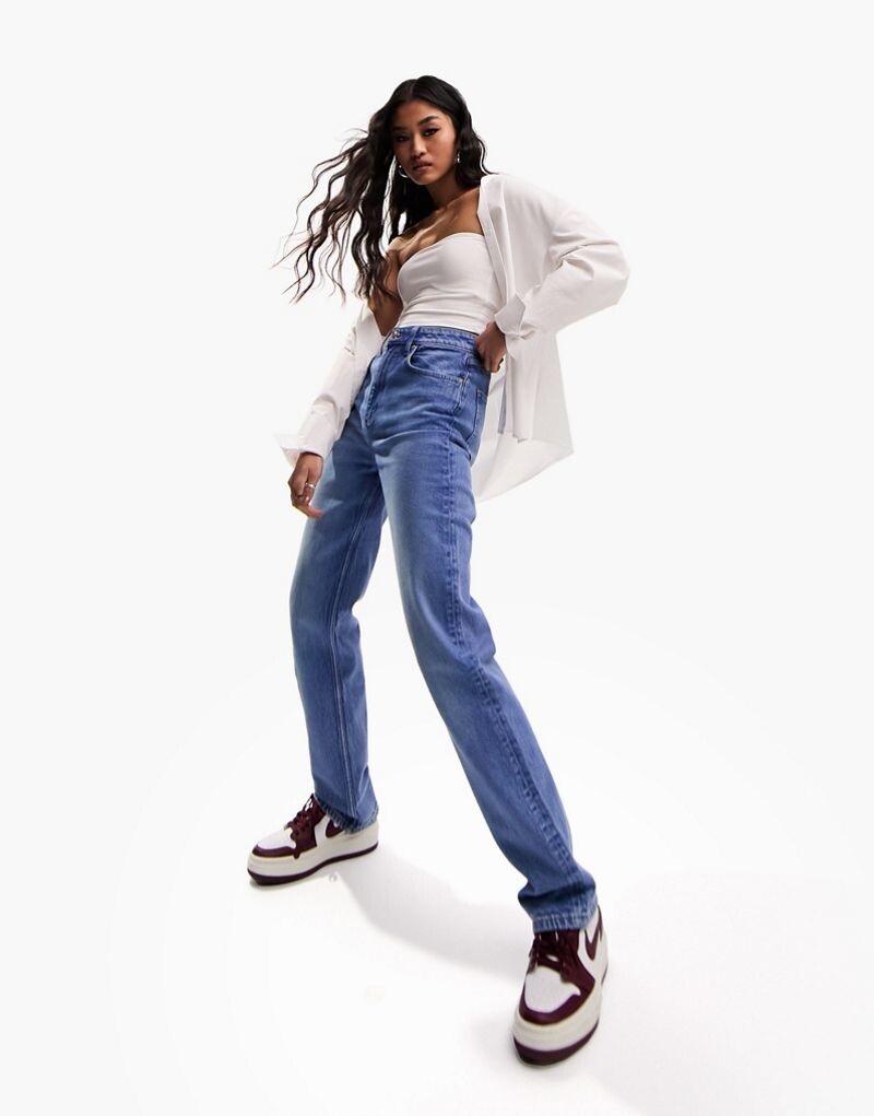 

Синие узкие прямые джинсы ASOS DESIGN