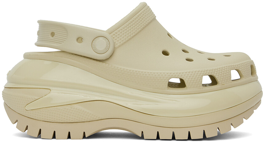 

Кремового цвета сабо Mega Crush Crocs, цвет Bone