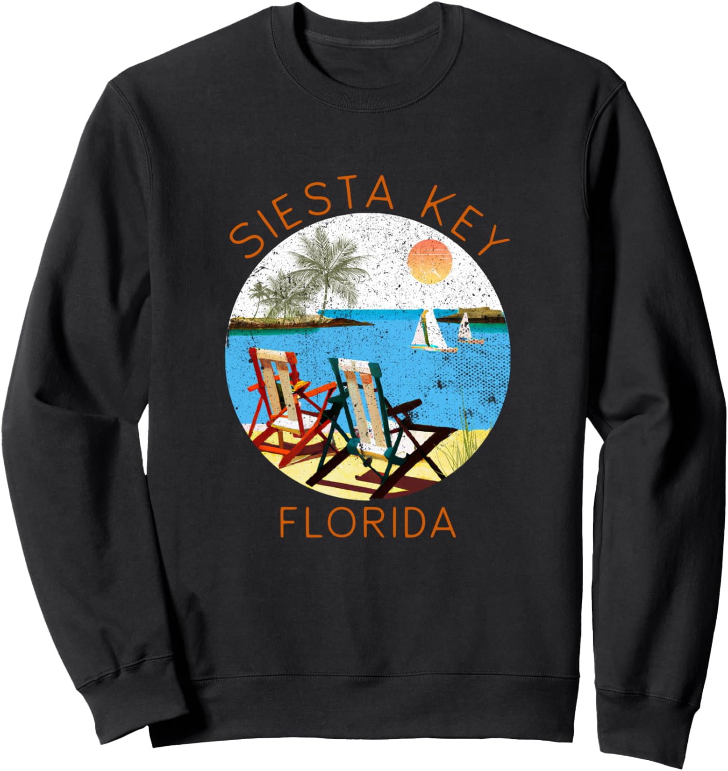 

Ретро-сувенир с Сиеста-Ки - винтажная толстовка для пляжного отдыха Siesta Key Retro Souvenir Apparel, черный