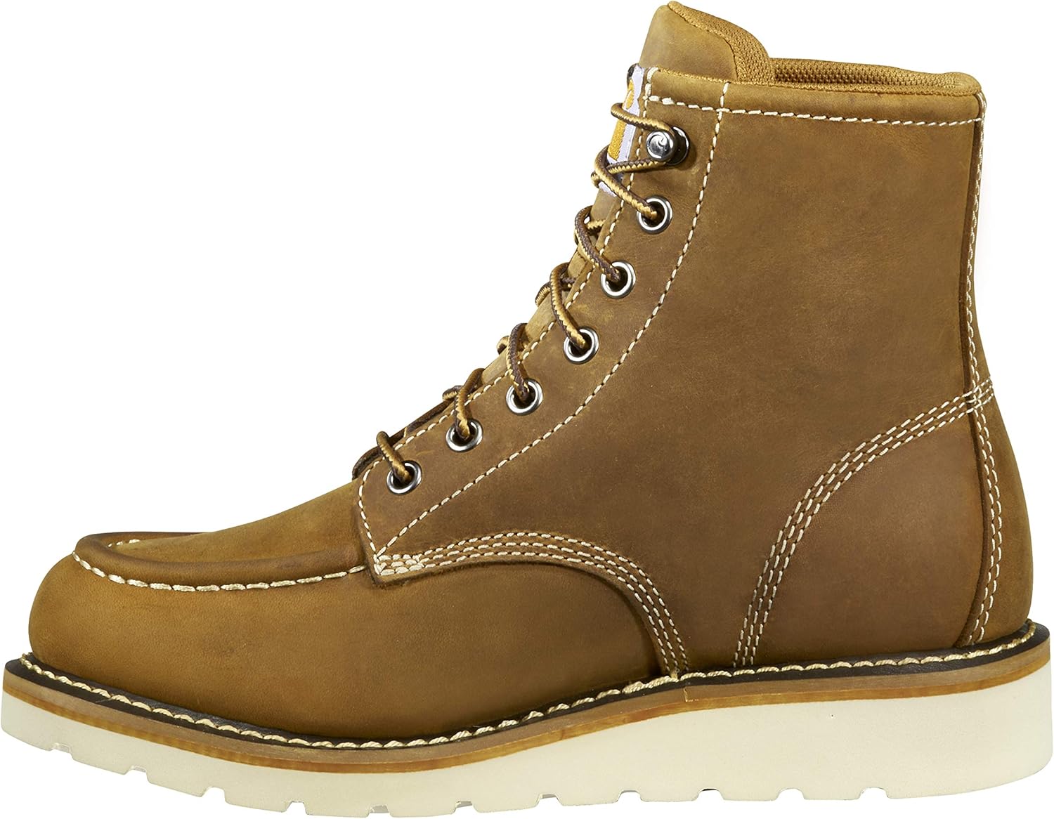 Carhartt женские водонепроницаемые 6-дюймовые мокасины со стальным носком и клиновидной подошвой рабочие ботинки, Light Brown — фото 2