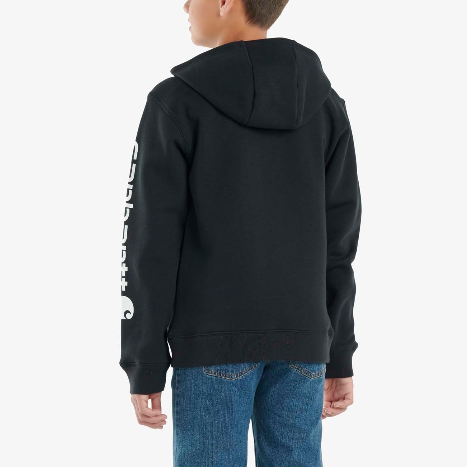 Детская толстовка Carhartt CA6272 с длинными рукавами и принтом - для мальчиков, Caviar Black — фото 3