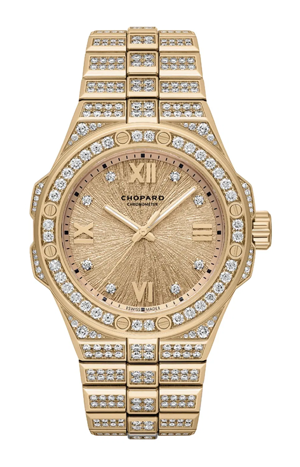 Alpine Eagle Frozen 33 мм, автоматические, этическое розовое золото, бриллианты - 295384 CHOPARD, золотой