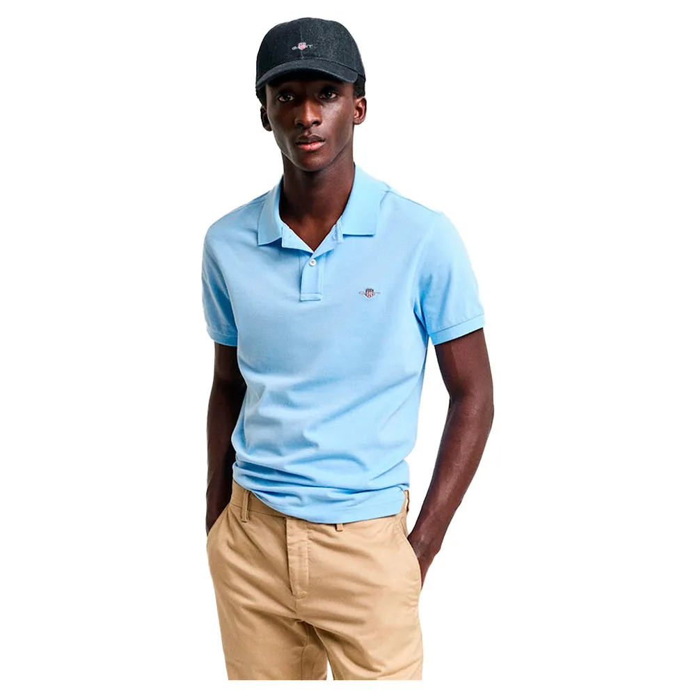

Поло с коротким рукавом Gant Slim Shield, синий