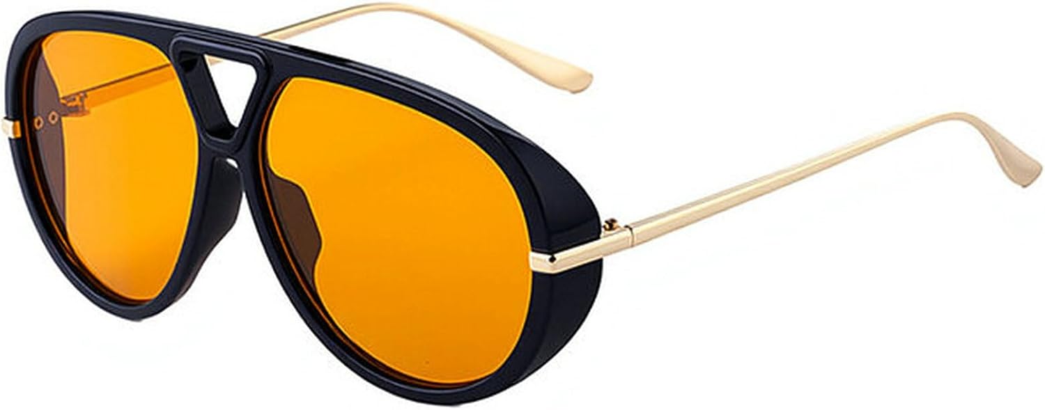 

Солнцезащитные очки-пилот COTIA большого размера для женщин и мужчин, модные ретро-очки с большой квадратной и круглой оправой и двойной перемычкой, градиентные, Black Orange