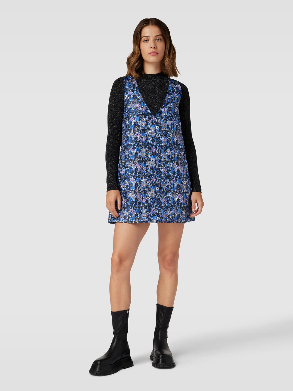 

Платье мини с гофре Jake*s Casual, черный