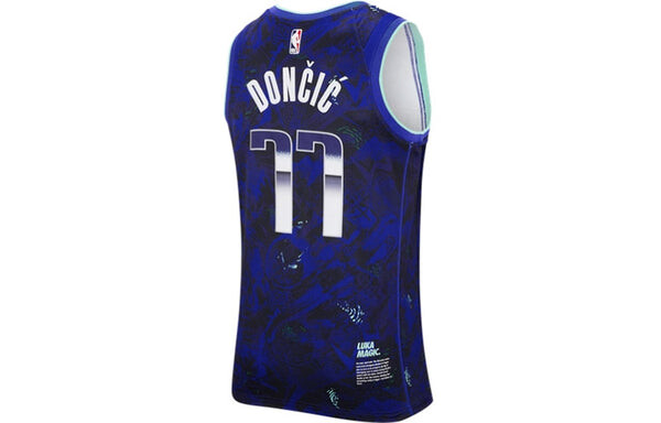 Майка Nike NBA Retro Basketball Jersey/Vest Dallas Mavericks Doncic No. 77 Blue, синий — фото 2