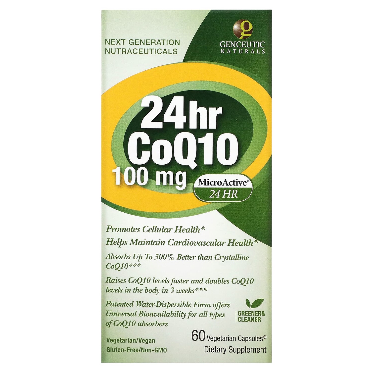 

Genceutic Naturals Коэнзим Q10 24 Часа 100 мг 60 капсул