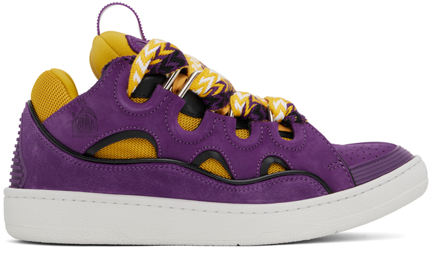 

Кроссовки Curb из фиолетовой и желтой кожи Lanvin, Фиолетовый, Кроссовки Curb из фиолетовой и желтой кожи Lanvin
