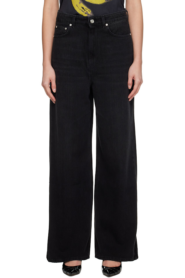 

Свободные джинсы Ganni, Black Washed