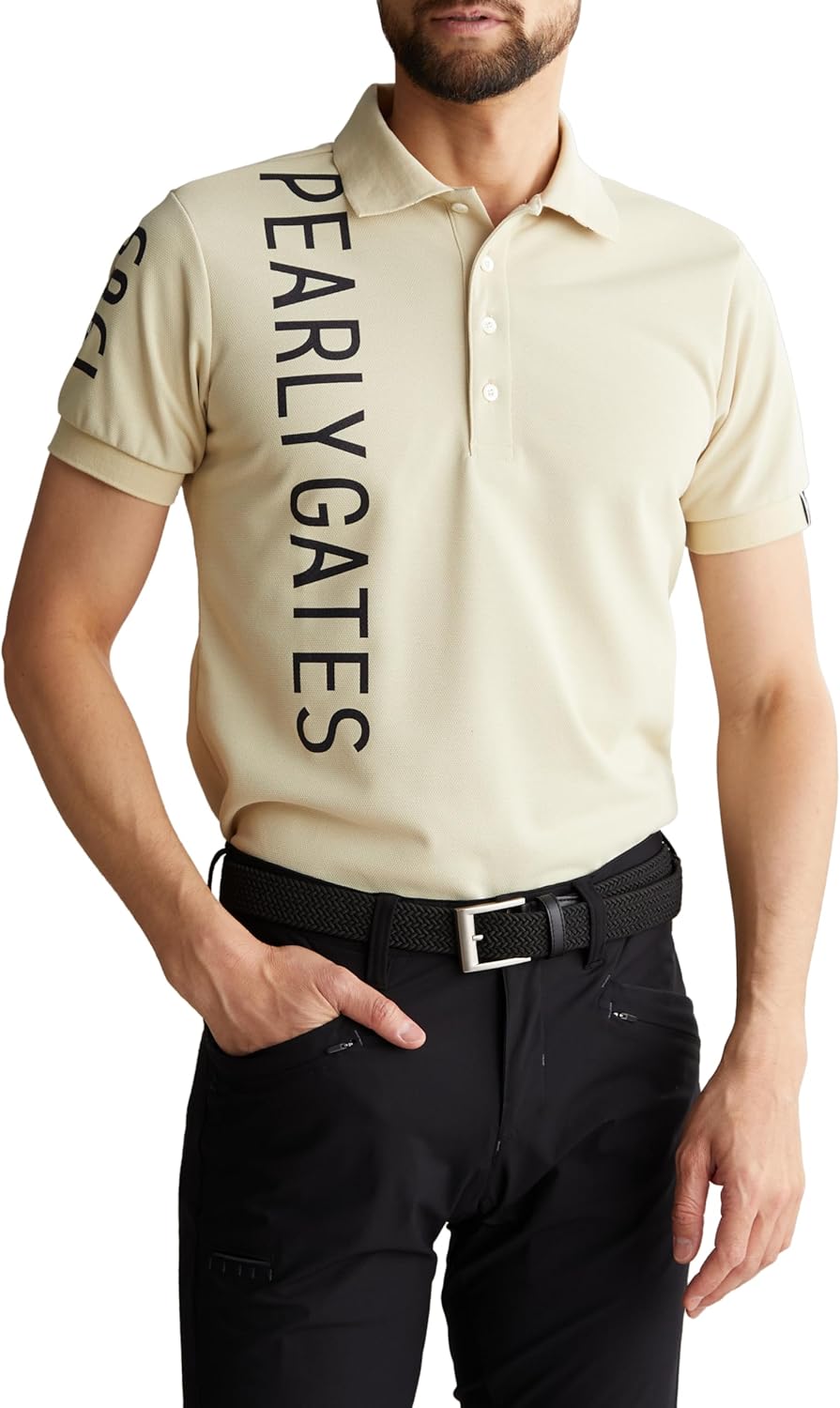 

Мужская поло-рубашка PEARLY GATES с коротким рукавом (влагоотводящая, быстросохнущая, охлаждающая, с защитой от УФ-излучения) / для гольфа / 053-4160401, шампань