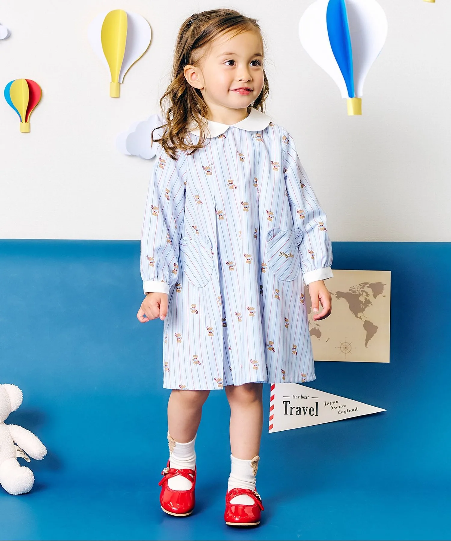 Детское платье с вышивкой и клеткой tiny bear apres les cours клетчатое — фото 3