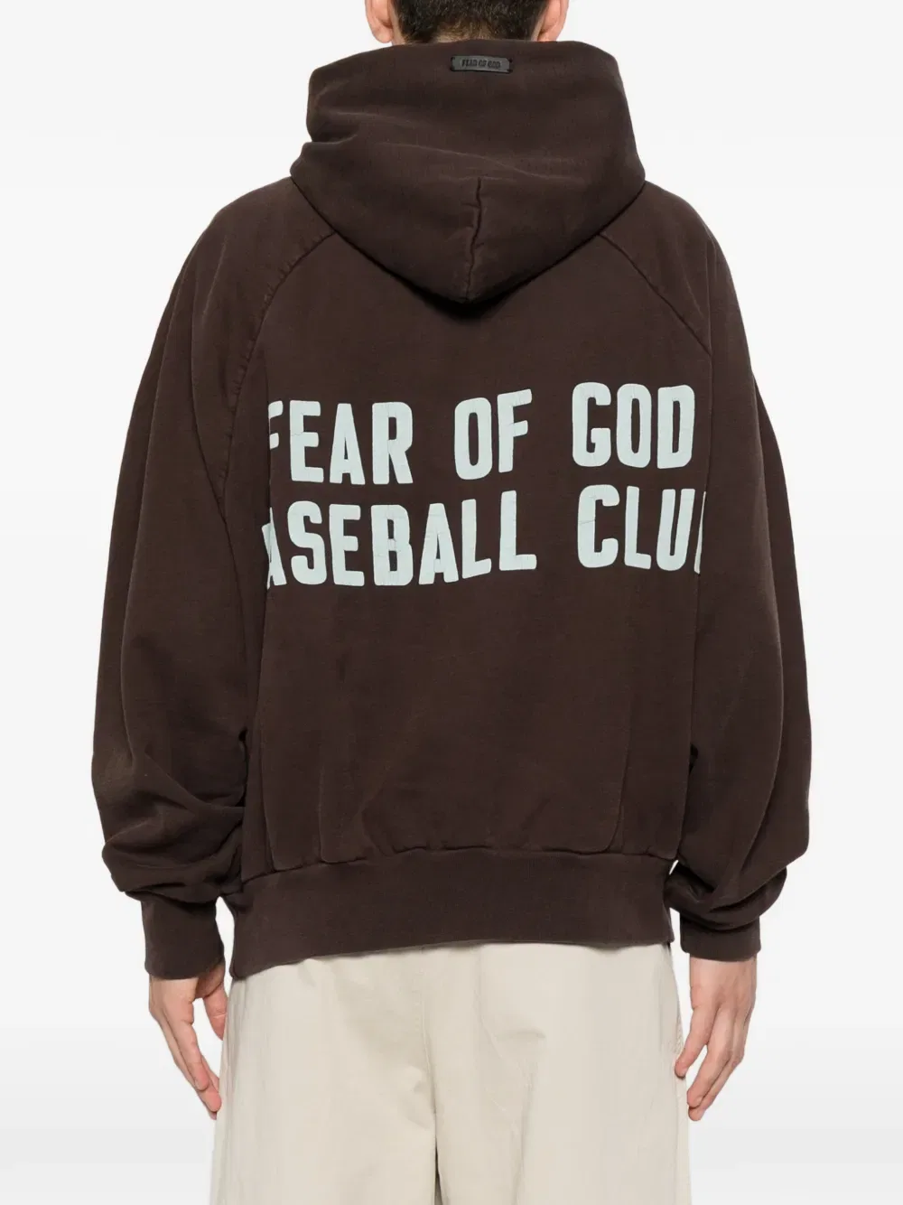 Худи с принтом логотипа и застежкой-молнией до середины груди Fear Of God, коричневый — фото 4