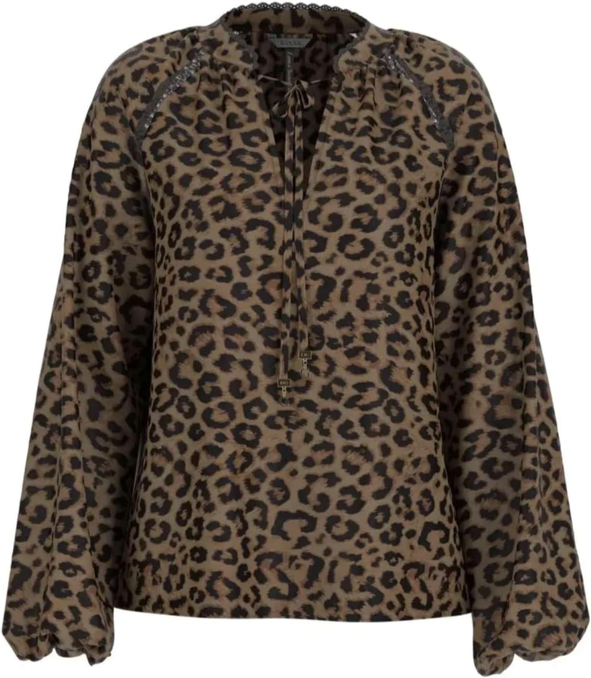 

GUESS Женская Эко Длинный Рукав New Josette Топ, Savage Night Print