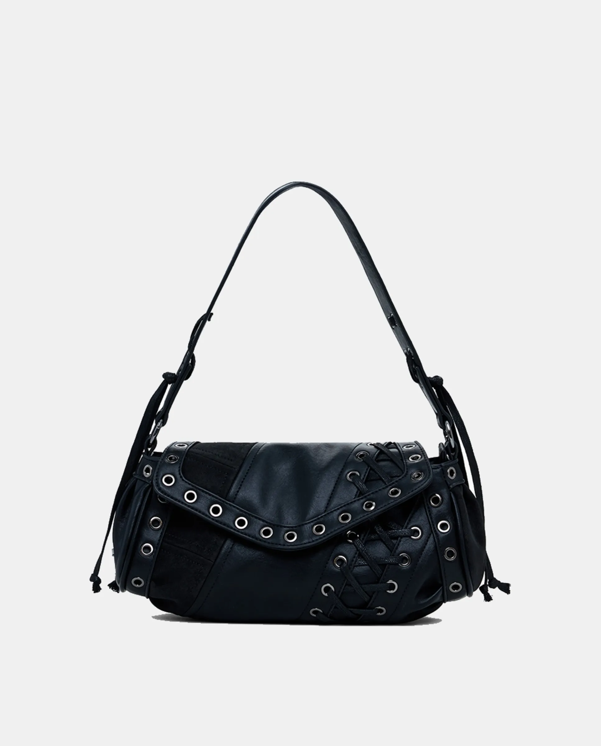 

Средняя сумка с эффектом кожи и нашивкой Desigual, черный