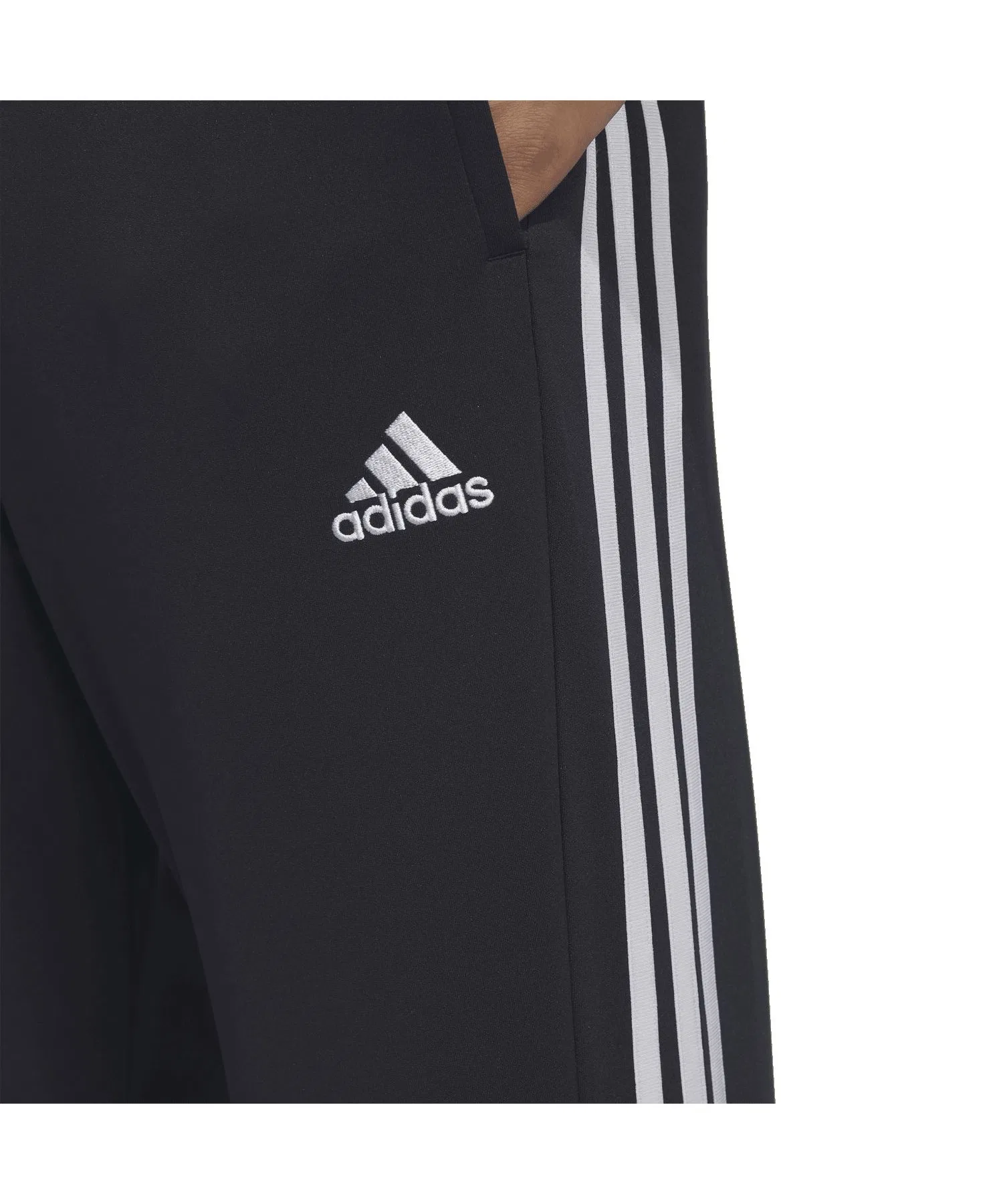 Мужские спортивные брюки adidas 3-Stripes из двойного трикотажа чёрно-белые — фото 4