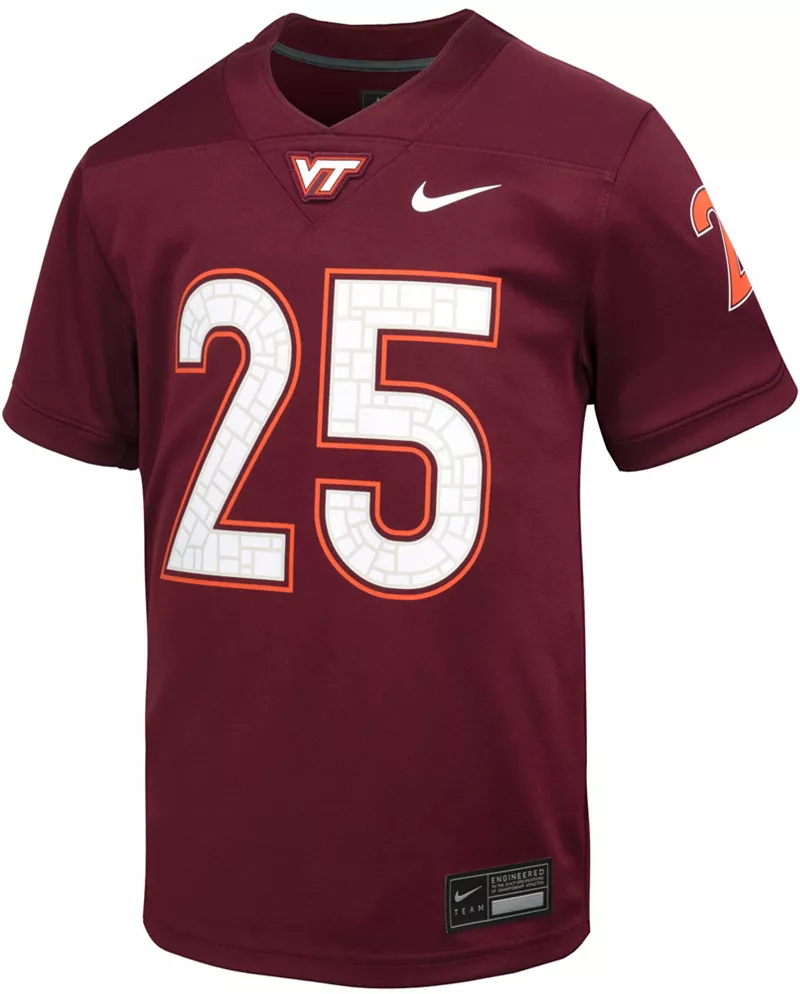 Футболка для домашнего футбола Nike Toddler Virginia Tech #25 темно-бордовая реплика — фото 2