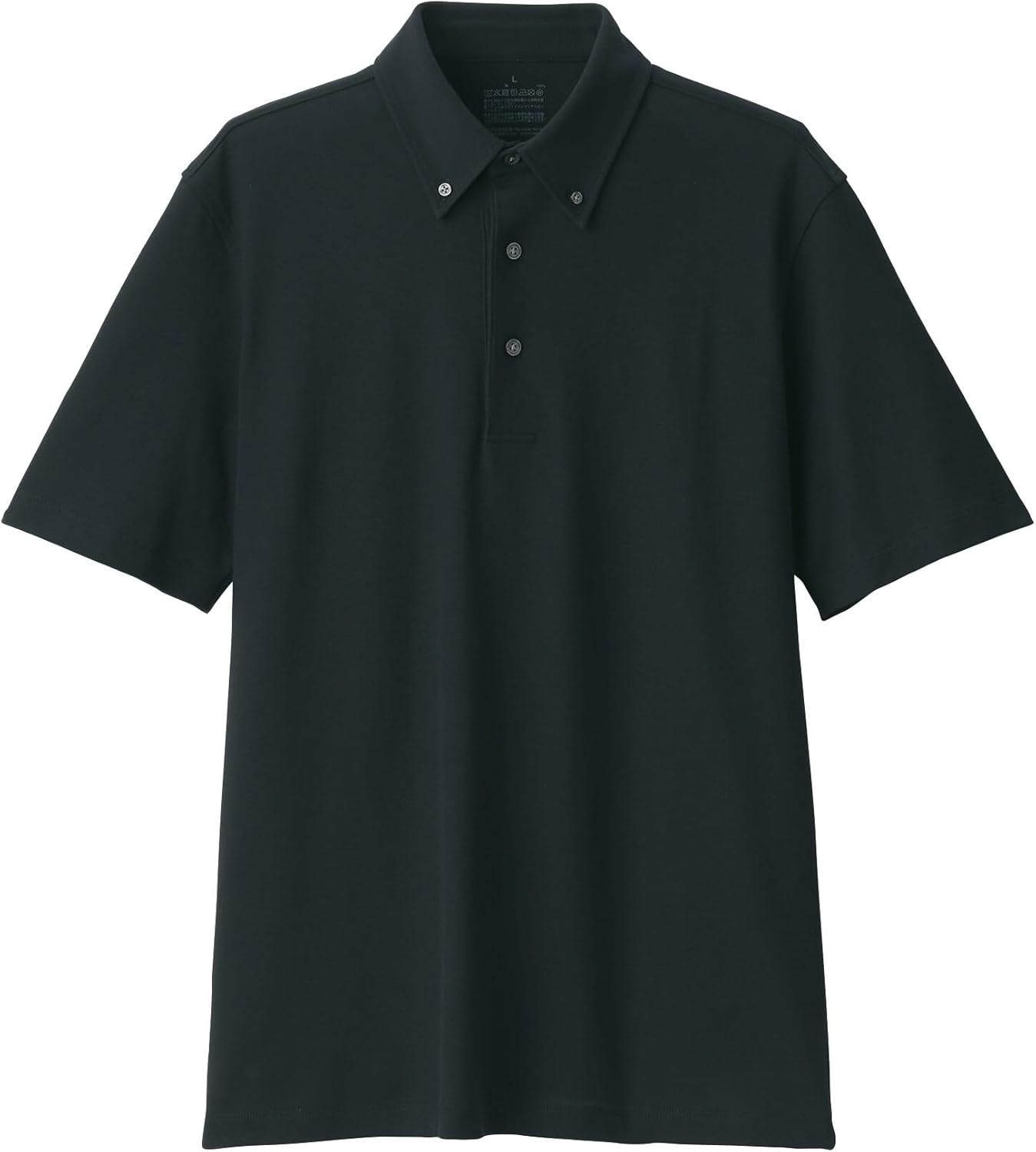 

Мужская поло-рубашка MUJI Cool UV-Cut Pique Knit с коротким рукавом и защитой от УФ-излучения (AB1M8A5S), черный