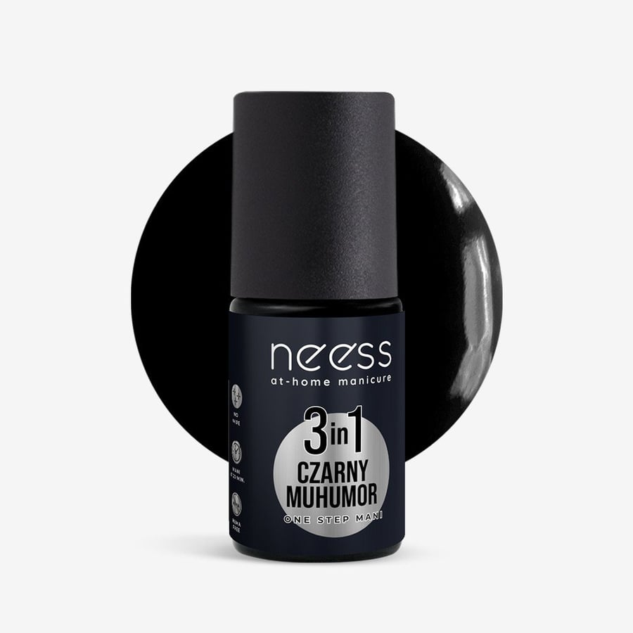 

Гибридный лак для ногтей NEESS One Step 3in1 Black Muhumor 4 мл