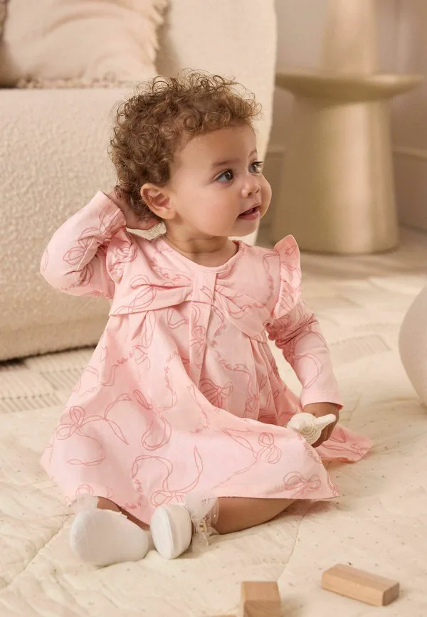 Трикотажное платье прямого кроя с оборками Baker By Ted Baker, Pink
