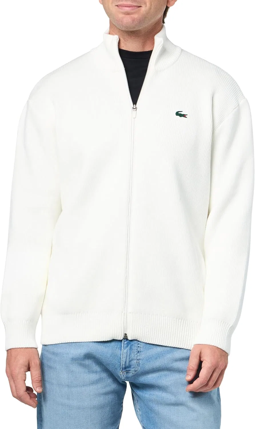 Свитер Lacoste Men's Ribbed Knit Zipped Golf, Flour