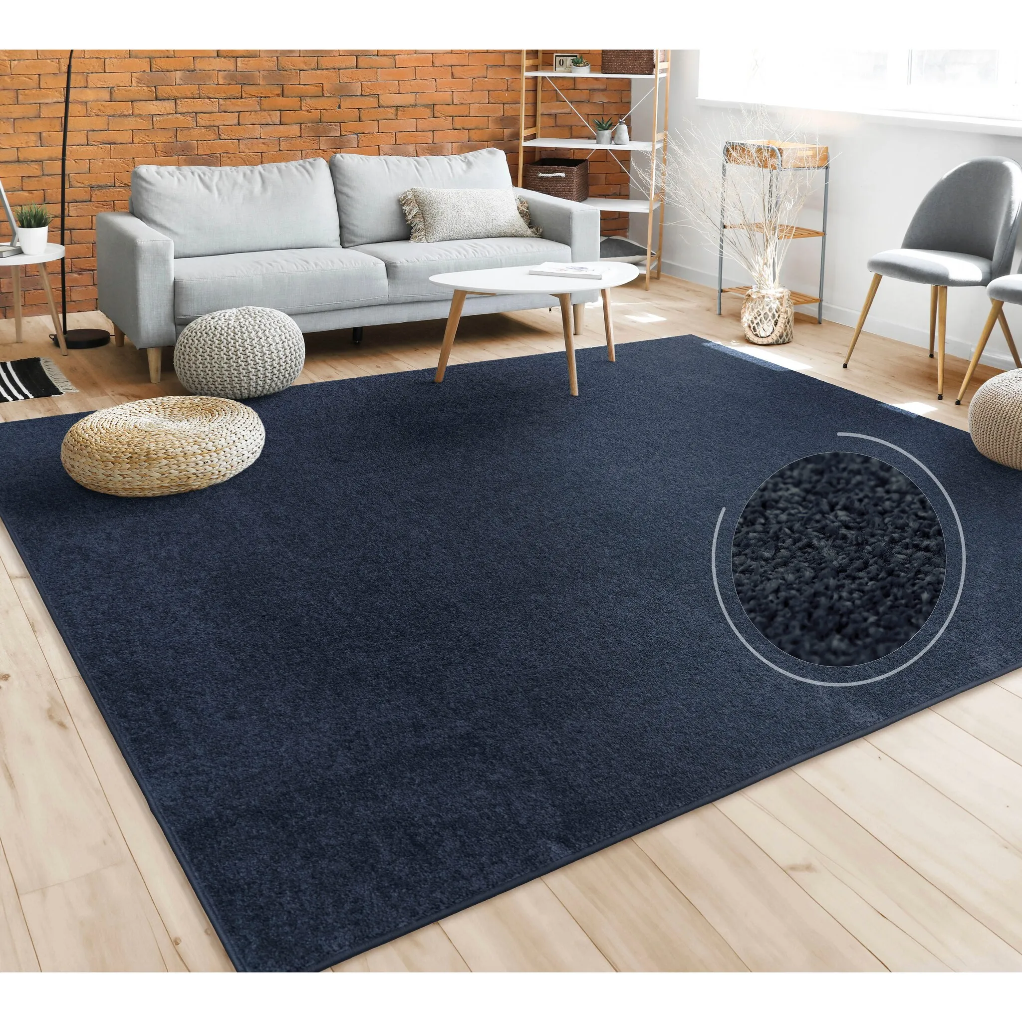 

Ковер Paco Home «Porto 890», прямоугольный, высота 13 мм, короткий ворс, однотонный, идеально подходит для гостиной и спальни, темно-синий