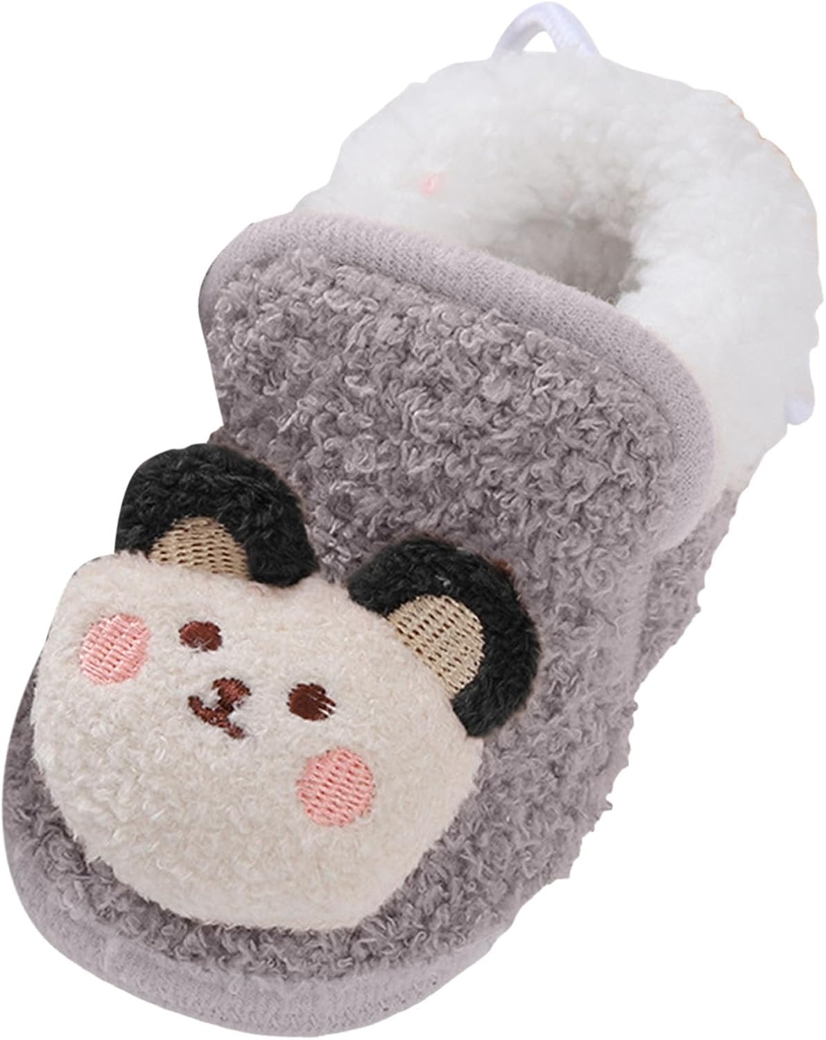 

IWIHMIV Зимние плюшевые ботинки для новорожденных, детские мальчики и девочки, флисовые пинетки, теплые ботильоны, мягкие нескользящие хлопковые туфли, Grey