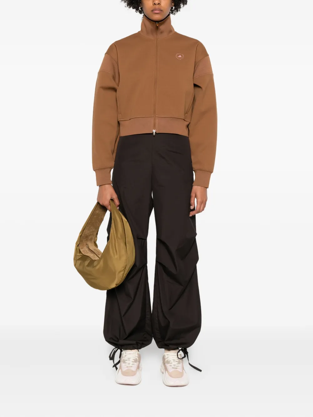 Толстовка с застежкой-молнией спереди adidas by Stella McCartney, коричневый — фото 2