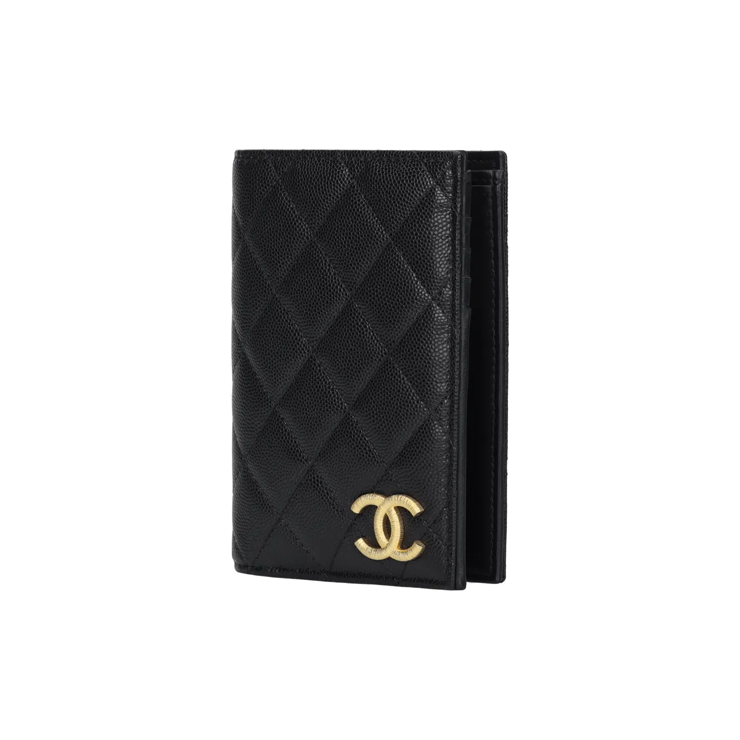 CHANEL Женский бумажник из ягнёнка чёрный — фото 2