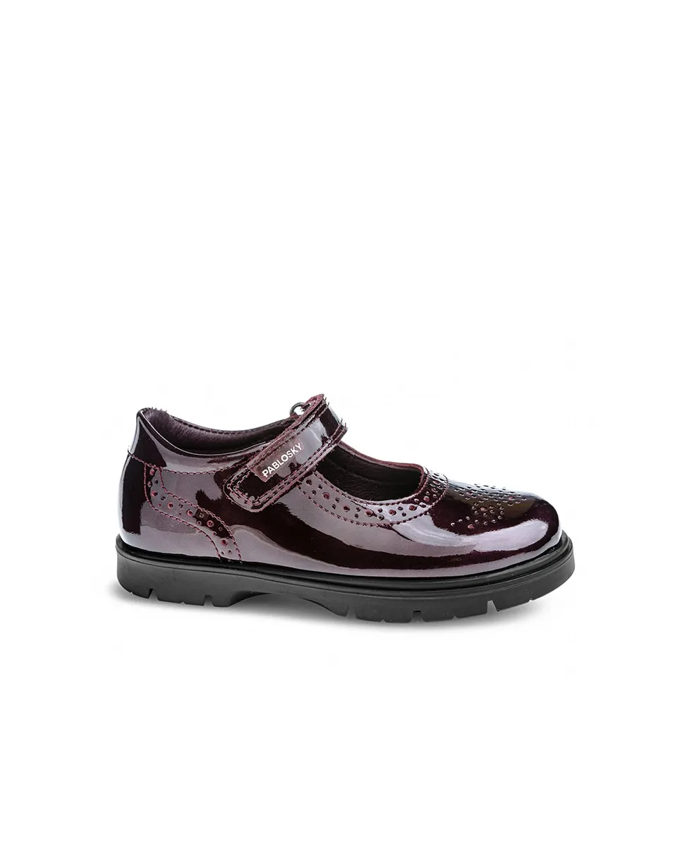 

Детские туфельки Merceditas из кожи с липучкой для школьной формы Pablosky, фиолетовый