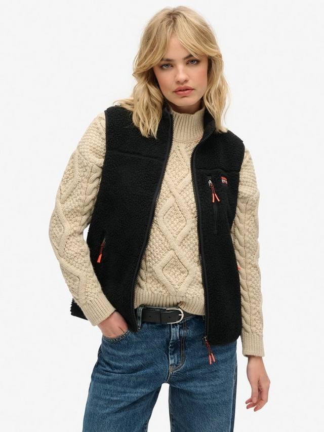 

Открытый флисовый жилет Superdry, черный