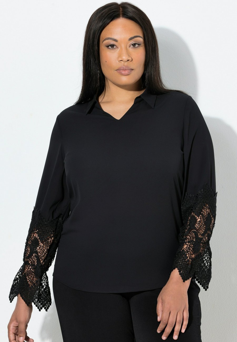 

Блуза Ulla Popken V-AUSSCHNITT LANGARM , Black