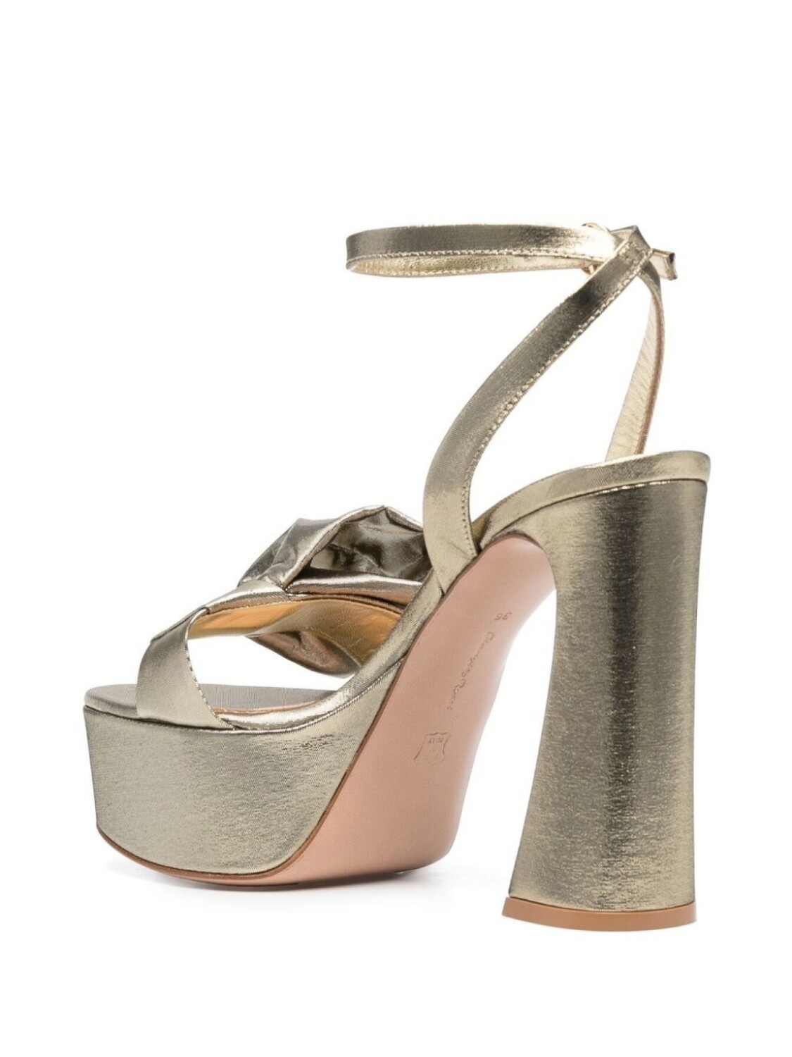 Gianvito Rossi Rosie 120mm bow-detail sandals, золотистый — фото 3
