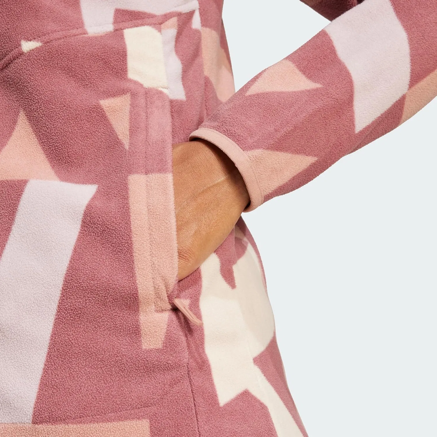Флисовая куртка для хайкинга adidas Terrex, Wonder Beige / Burgundy — фото 2