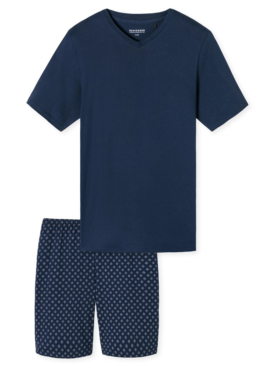 

Длинная пижама SCHIESSER Long Pajamas Schlafanzug kurz - Casual Essentials, синий