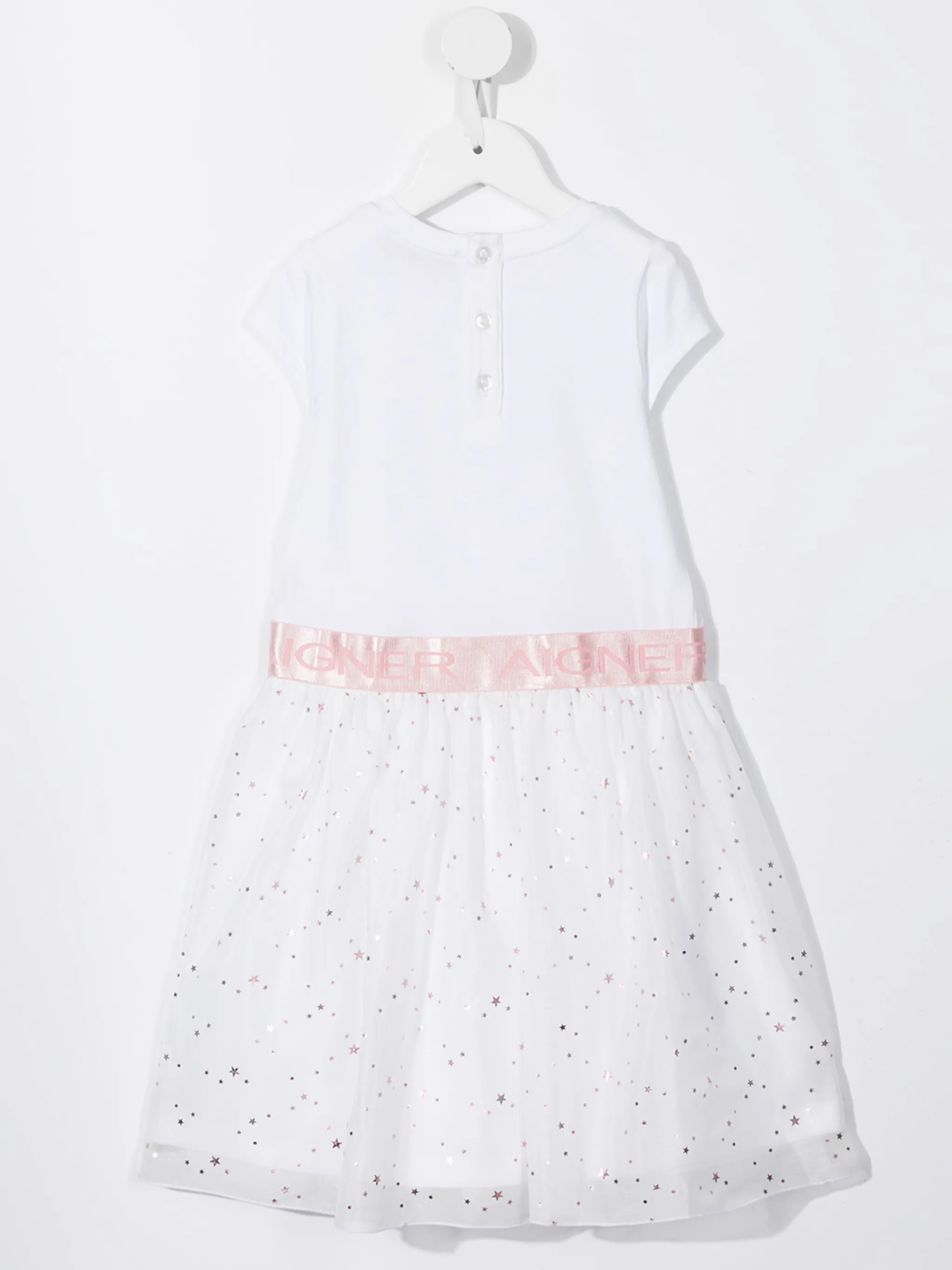 Платье из тюля с логотипом Aigner Kids, белый — фото 2