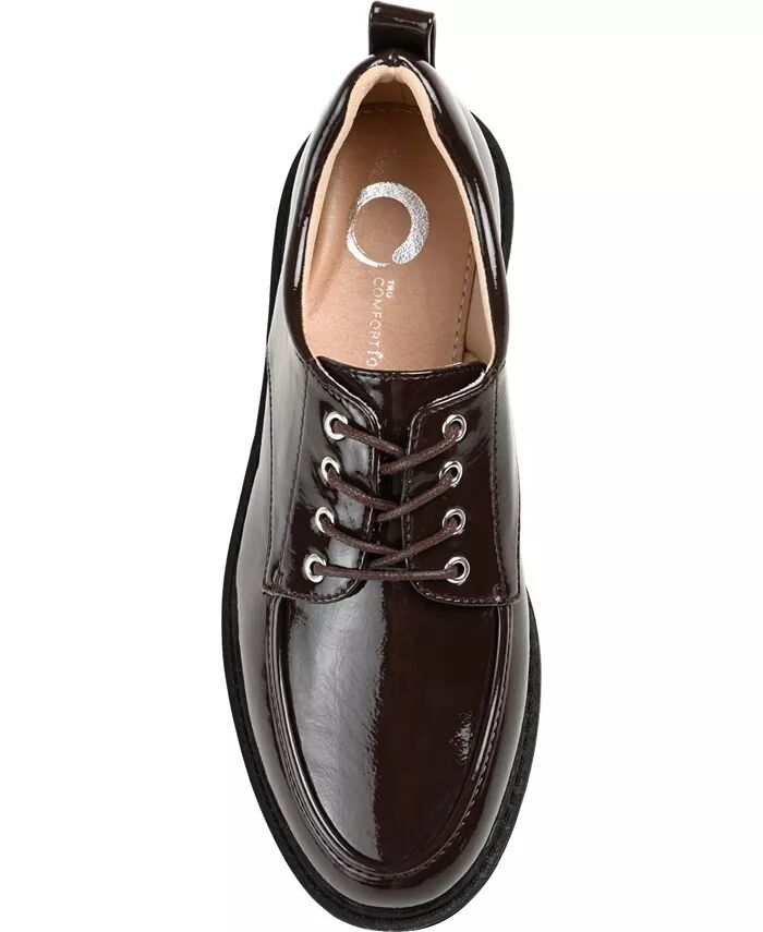 Женские оксфорды Zina Lace Up Lug Sole Journee Collection, коричневый — фото 4