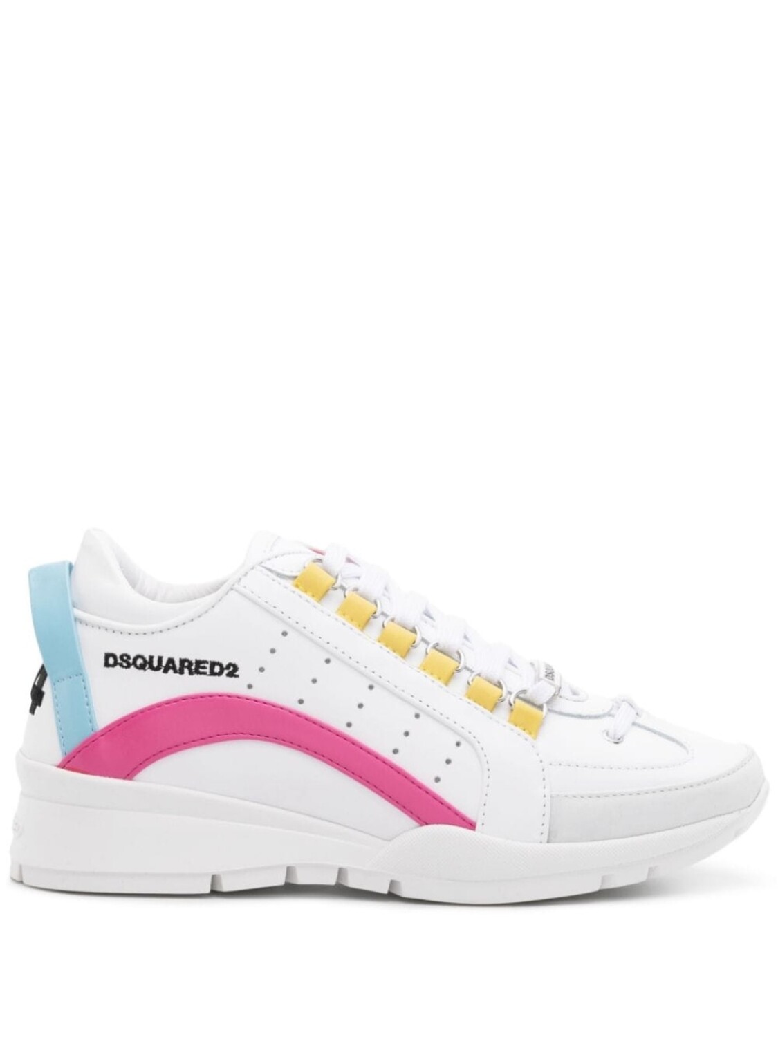 

Кроссовки Dsquared2 Lace-up, белый/розовый/голубой/желтый