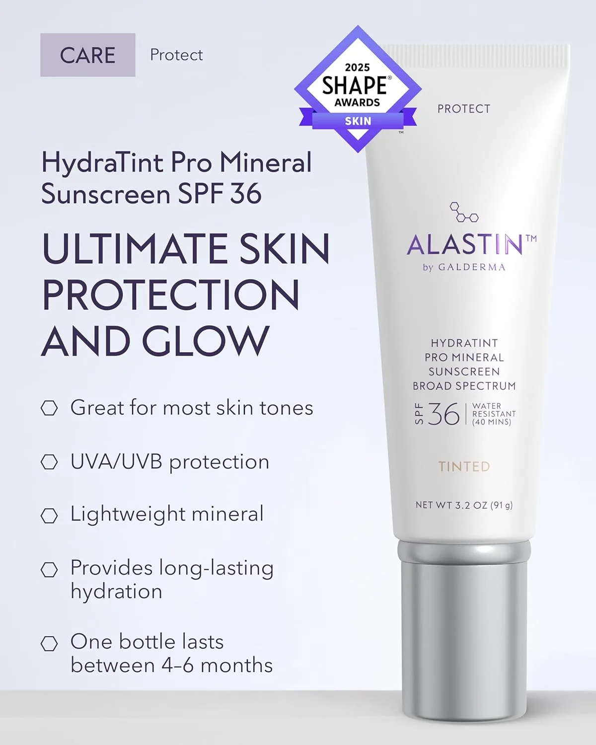 ALASTIN Skincare HydraTint Pro Mineral Sunscreen SPF 36 (99 г) | Увлажняющий крем-патч 2-в-1 с тонирующим эффектом для лица и шеи | Без отдушек, водостойкий — фото 3