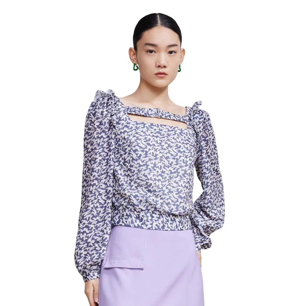 

Рубашка с длинным рукавом Lily French Square Neck Chiffon, фиолетовый