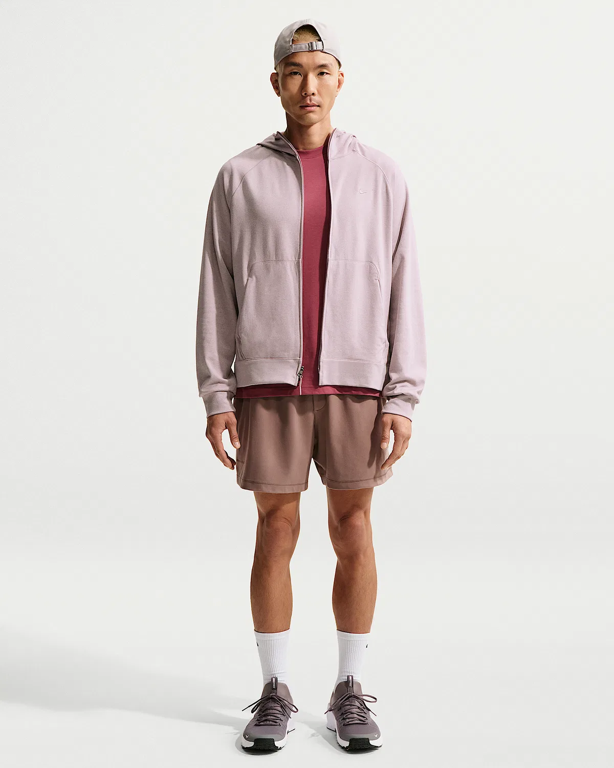 Мужская спортивная куртка Nike Primary NanoKnit Dri-FIT с защитой от ультрафиолета, Light Violet Ore/Platinum Violet/Heather/Light Violet Ore — фото 4